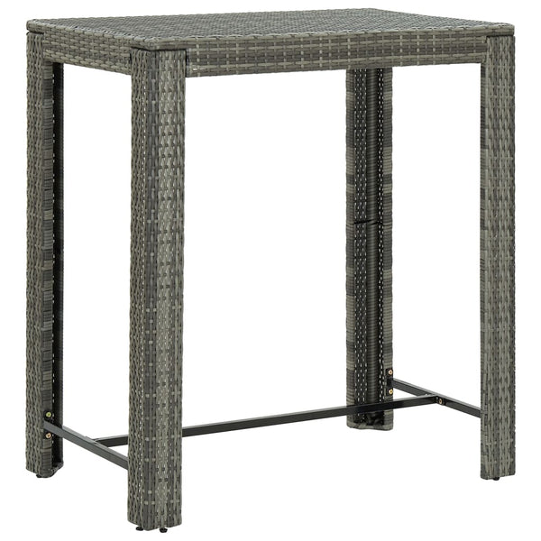 Graues Outdoor-Barsset Lester 5-teilig (Polyrattan/Akazienholz)