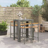 Graues Outdoor-Barsset Lester 5-teilig (Polyrattan/Akazienholz)