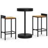 Schwarzes Outdoor-Bar-Set Stetenco, 3-teilig (Polyrattan/Akazienholz)
