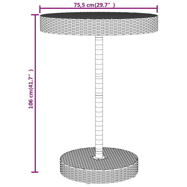 Stetenco Gartenbar-Set, 5-teilig, schwarz (Polyrattan/Akazienholz)