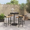 Stetenco Gartenbar-Set, 5-teilig, schwarz (Polyrattan/Akazienholz)
