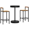 Schwarzes Outdoor-Barset Musat (3-teilig, Polyrattan/Akazienholz)