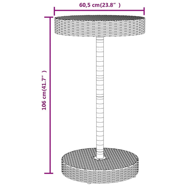 Schwarzes Outdoor-Barset Musat (3-teilig, Polyrattan/Akazienholz)
