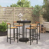 Schwarzes Musat Outdoor-Bar-Set (5-teilig, Polyrattan/Akazienholz)