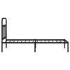 Schwarzer Metallbettrahmen mit Kopfteil Honorina 80x200cm