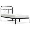 Schwarzes Metallbettgestell mit Kopfteil Honorina 90x200cm