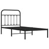 Schwarzes Metallbettgestell mit Kopfteil Honorina 90x200cm