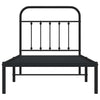 Schwarzes Metallbettgestell mit Kopfteil Honorina 90x200cm