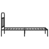 Schwarzes Metallbettgestell mit Kopfteil Honorina 90x200cm