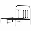 Schwarzes Metallbettgestell mit Kopfteil Honorina 90x200cm