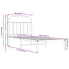 Schwarzes Metallbettgestell mit Kopfteil Honorina 90x200cm