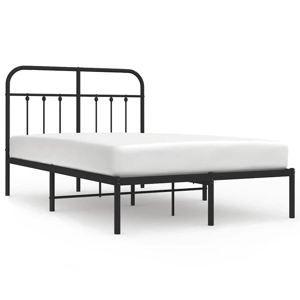 Schwarzer Metallbettrahmen mit Kopfteil Honorina 120x190cm