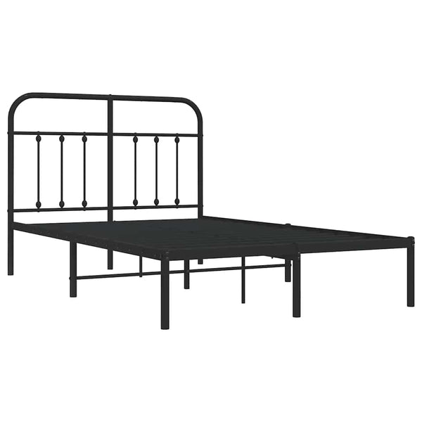 Schwarzer Metallbettrahmen mit Kopfteil Honorina 120x190cm