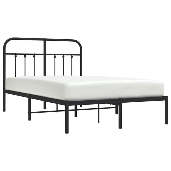 Schwarzer Metallbettrahmen mit Kopfteil Honorina 120x190cm