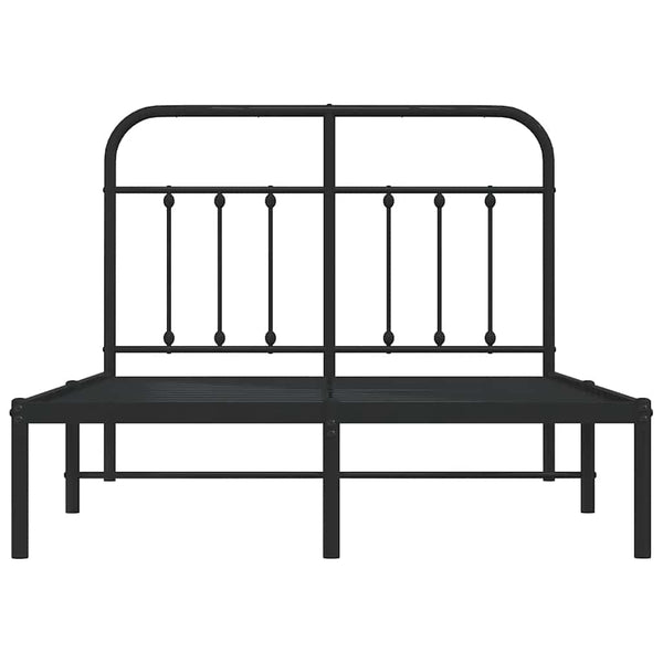 Schwarzer Metallbettrahmen mit Kopfteil Honorina 120x190cm
