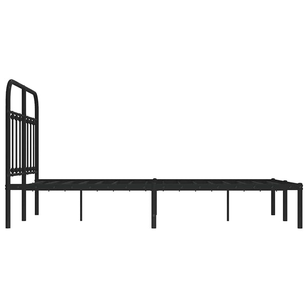Schwarzer Metallbettrahmen mit Kopfteil Honorina 120x190cm