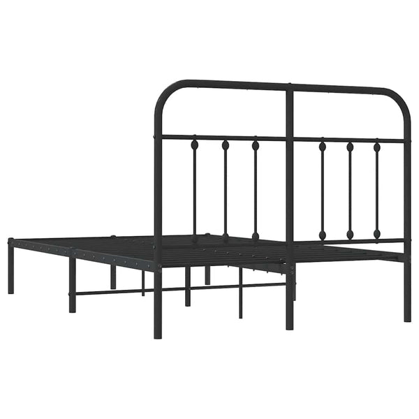Schwarzer Metallbettrahmen mit Kopfteil Honorina 120x190cm