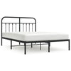 Schwarzes Metallbettgestell mit Kopfteil Honorina 140x190cm