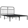 Schwarzes Metallbettgestell mit Kopfteil Honorina 140x190cm