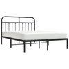 Schwarzes Metallbettgestell mit Kopfteil Honorina 140x190cm
