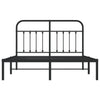 Schwarzes Metallbettgestell mit Kopfteil Honorina 140x190cm