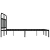Schwarzes Metallbettgestell mit Kopfteil Honorina 140x190cm
