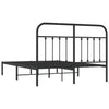 Schwarzes Metallbettgestell mit Kopfteil Honorina 140x190cm