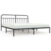 Schwarzes Metallbettgestell mit Kopfteil Honorina 193x203cm