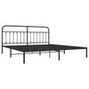 Schwarzes Metallbettgestell mit Kopfteil Honorina 193x203cm