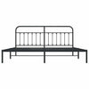 Schwarzes Metallbettgestell mit Kopfteil Honorina 193x203cm