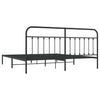 Schwarzes Metallbettgestell mit Kopfteil Honorina 193x203cm