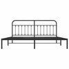 Schwarzer Metall-Bettrahmen mit Kopfteil Honorina 200x200cm