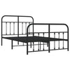 Schwarzes Metallbettgestell mit Kopfteilen Honorina 120x190cm