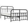 Schwarzes Metallbettgestell mit Kopfteilen Honorina 120x190cm