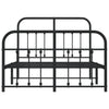 Schwarzes Metallbettgestell mit Kopfteilen Honorina 120x190cm