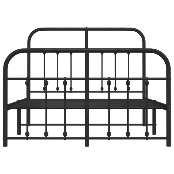 Schwarzes Metallbettgestell mit Kopfteilen Honorina 120x190cm