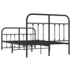 Schwarzes Metallbettgestell mit Kopfteilen Honorina 120x190cm