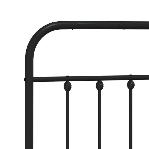 Schwarzes Metallbettgestell mit Kopfteilen Honorina 120x190cm