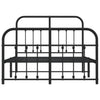 Schwarzes Metallbettgestell mit Kopfteil Honorina 120x200cm