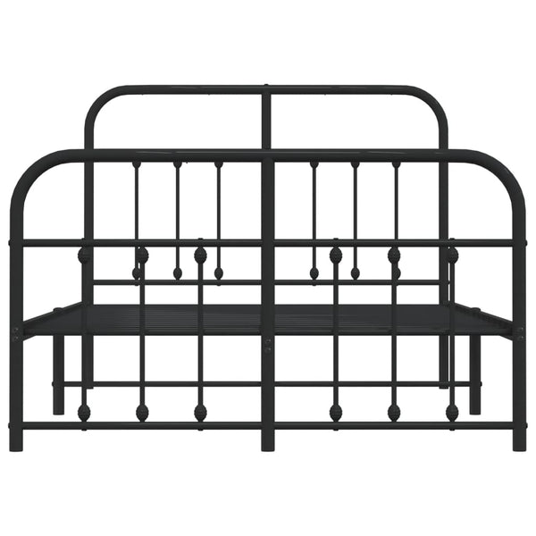 Schwarzes Metallbettgestell mit Kopfteil Honorina 120x200cm