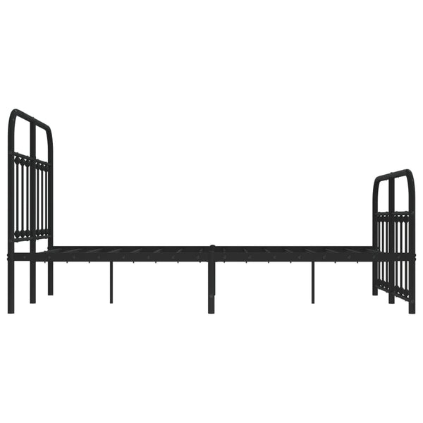 Schwarzes Metallbettgestell mit Kopfteil Honorina 120x200cm