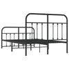 Schwarzes Metallbettgestell mit Kopfteil Honorina 120x200cm