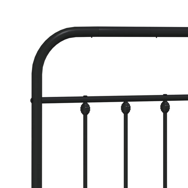 Schwarzes Metallbettgestell mit Kopfteil Honorina 120x200cm