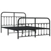 Schwarzes Metallbettgestell mit Kopfteil Honorina 140x200cm