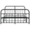 Schwarzes Metallbettgestell mit Kopfteil Honorina 140x200cm