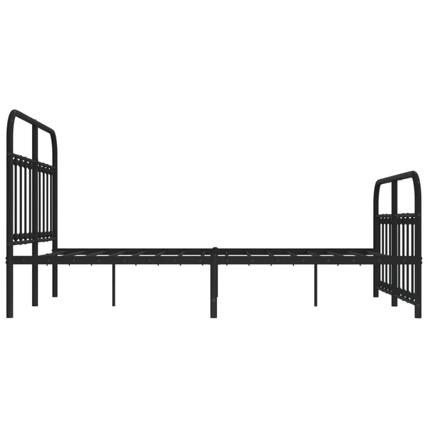 Schwarzes Metallbettgestell mit Kopfteil Honorina 140x200cm
