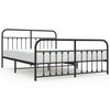 Schwarzes Metallbettgestell mit Kopfteil Honorina 183x213cm