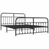 Schwarzes Metallbettgestell mit Kopfteil Honorina 183x213cm