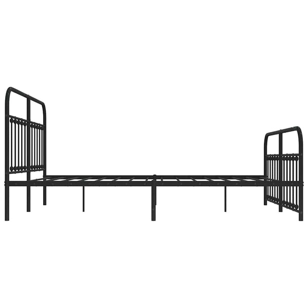 Schwarzes Metallbettgestell mit Kopfteil Honorina 183x213cm
