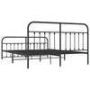 Schwarzes Metallbettgestell mit Kopfteil Honorina 183x213cm